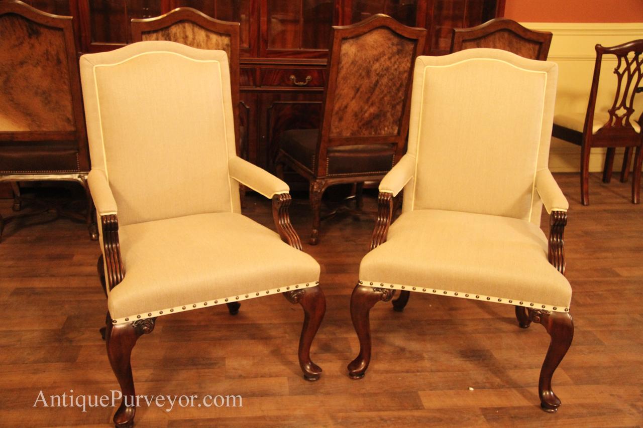 upholstered dining room chairs with arms front profile picture of linen upholstered arm chairs BMRQUEA