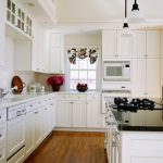 white kitchen cabinets with white appliances JWFKPQA