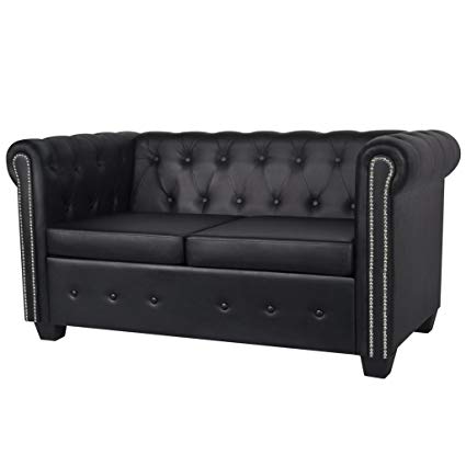 Amazon.com: Festnight Luxurious Faux Leather 2-Seater Sofa Loveseat