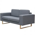 Amazon.com: 2-Seater Sofa Sleeper Couch Set Fabric Light Gray