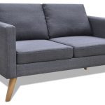 VidaXL 2-Seater Sofa Fabric, Dark Gray - Midcentury - Sofas - by vidaXL