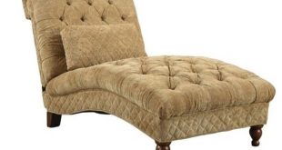 Bowery Hill Accent Seating Golden Toned Accent Chaise, Desert Sand