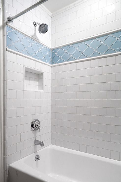 Blue Arabesque Tiles, Transitional, bathroom, JWT Associates | 1148