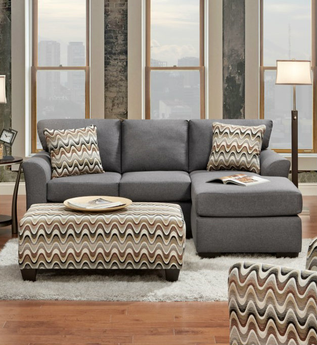 Affordable Furniture Cosmopolitan Grey Sectional Sofa 3900 | Savvy