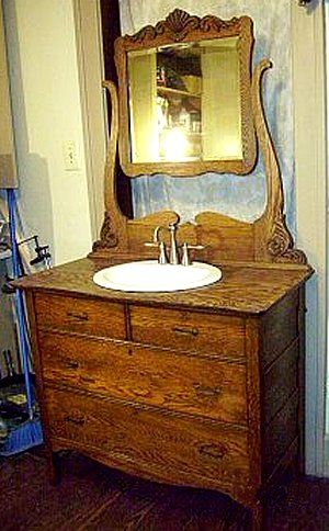 bathroom vanity made from antique furniture | Antique Bathroom