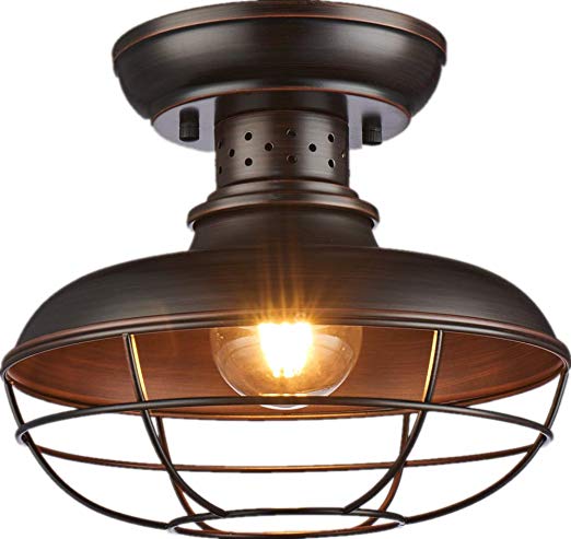 SHUPREGU Lighting Semi Flush Mount Ceiling Light Fixture, Rustic