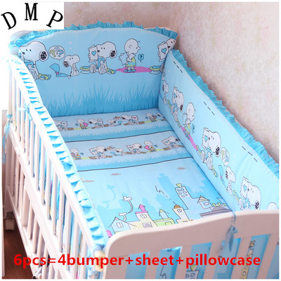 Promotion! 6/7PCS Cot Bedding On Sale Baby Bedding Set With The