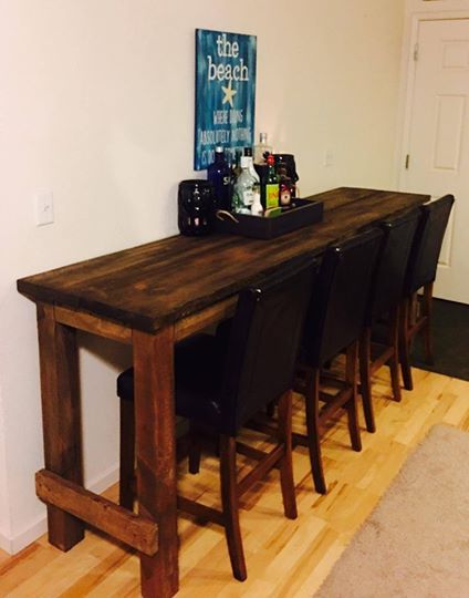 8ft long bar table & chairs | DIY HandBuilt Furniture | Table, Bar