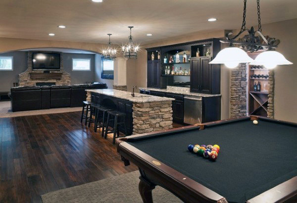 70 Home Basement Design Ideas For Men - Masculine Retreats