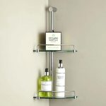 Bathroom Glass Shelves Minimalist Corner Double Glass Shelf Image 1