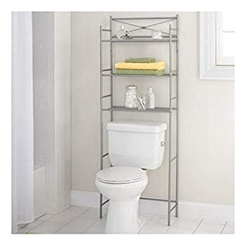 Mainstay.. 3-Shelf Bathroom Space Saver Storage Organizer Over The Rack  Toilet Cabinet Shelving Towel Rack (Satin Nickel)