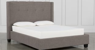 Damon Stone Queen Upholstered Platform Bed | Living Spaces