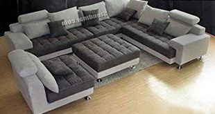 Amazon.com: 5PC NEW MODERN GRAY MICROFIBER BIG SECTIONAL SOFA SET