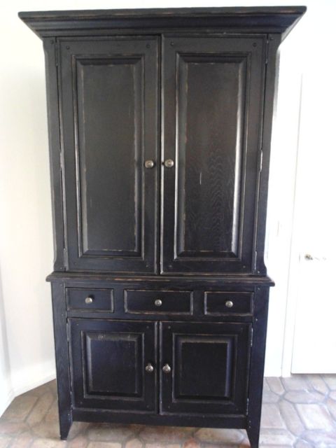 THOMASVILLE Urban Black Armoire Media TV Entertainment Cupboard