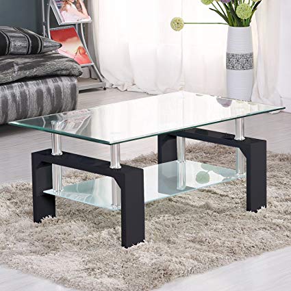 Classy Black Glass Coffee Table for Your  living Room