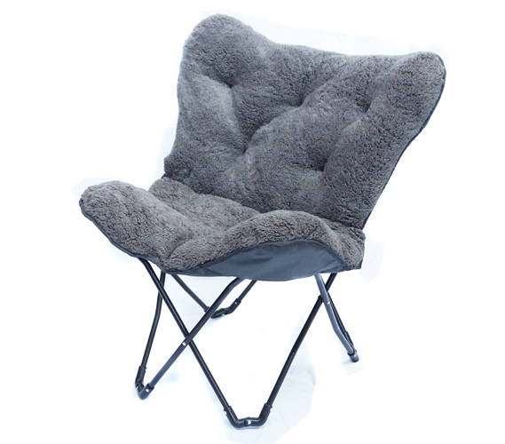 Overfilled Butterfly Chair - Ultra Plush Dark Gray