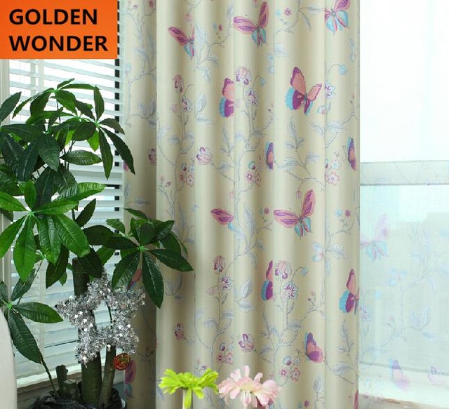 New Design Butterfly Curtains for Living Room High Quality Fabric