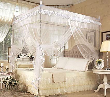 Amazon.com: Nattey 4 Poster Corners Princess Bed Curtain Canopy