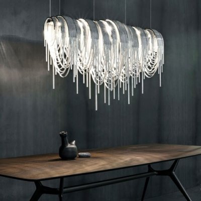 hua Designer Lighting Chain Hanging Large Linear Pendant - - Amazon.com