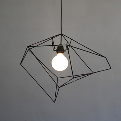 Designer Lighting Asymmetric Iron Cage One-light Pendant