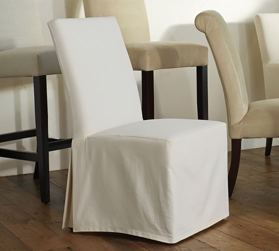 PB Comfort Square Slipcovered Dining Chairs | Pottery Barn