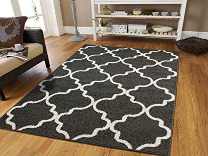 Amazon.com: Large 8x11 Morrocan Trellis Area Rug Gray Contemporary