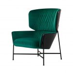 Caristo High Back Armchair Upholstered in Leather or Fabric with