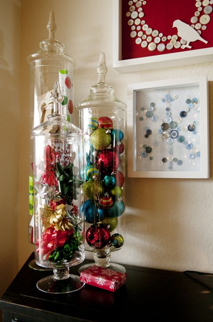 Christmas decorating idea- these containers can be used for so many