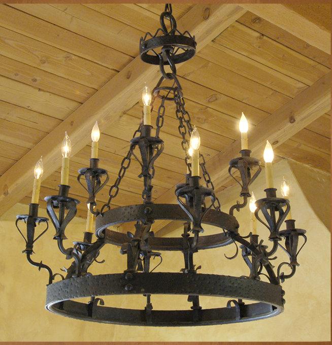 C-01 Santa Barbara Spanish Style Wrought Iron Chandelier