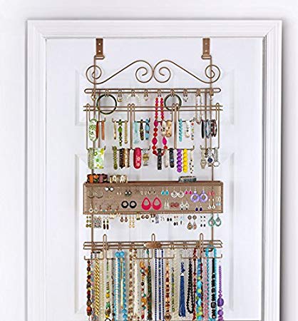 Amazon.com: Longstem Overdoor Wall Jewelry Organizer in Bronze