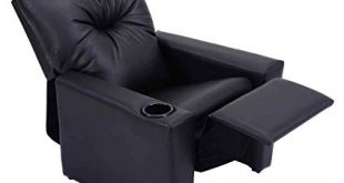 Amazon.com: Kids Recliner with Cup Holder Black Leather Sofa Chair