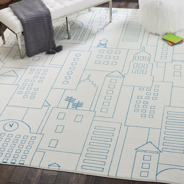 Shop Nourison Miles Ivory City Sketch Kids Rug - 4' x 6' - On Sale