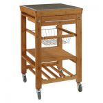 Kitchen Cart With Granite Top Wood/Natural - Linon Home Decor : Target
