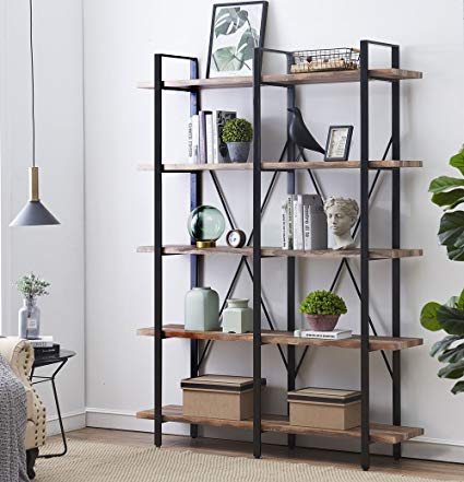 Amazon.com: O&K Furniture Double Wide 5-Tier Open Bookcases