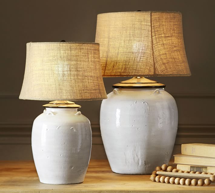 Courtney Ceramic Table Lamp Base - Ivory | Pottery Barn
