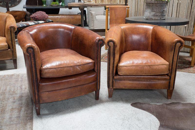 VINTAGE LEATHER CLUB CHAIRS - BD Antiques