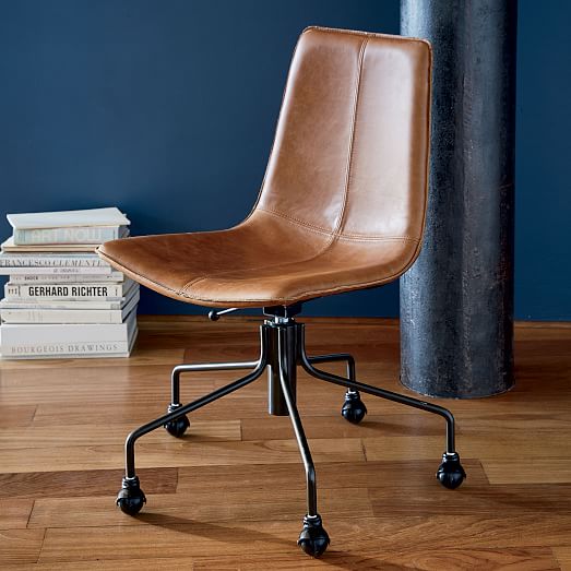 Slope Leather Swivel Office Chair