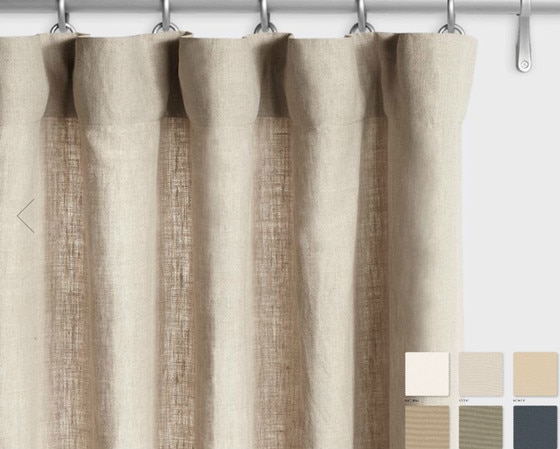 Belgian Linen Curtains - White, Grey, Cream, Slate, Custom Curtains