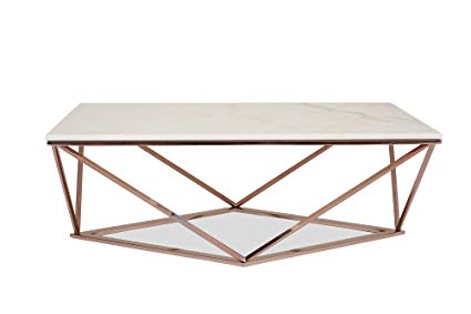 Amazon.com: Edloe Finch Modern Marble Coffee Table - Rose Gold