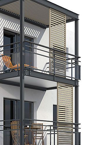 modern balcony design with sliding shades | Architecture and Design