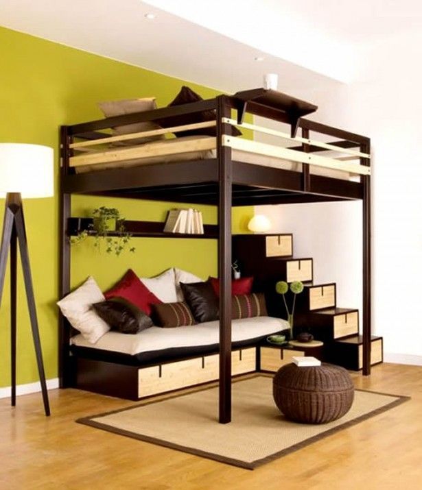 Bedding, Modern loft bed with couch bunk beds for kids with desks