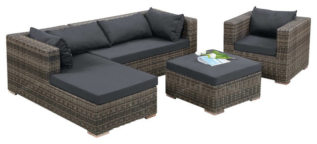 Modern Design Outdoor Wicker Patio Rattan Sofa Set-in Garden Sofas