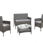 Amazon.com : Modern Outdoor Garden, Patio 4 Piece Seat - Grey, Dark