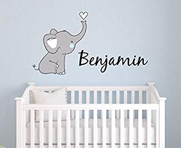 Amazon.com: Boys Nursery Elephant Custom Personalized Name Wall