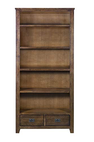 Amazon.com: Mission Quarter Sawn Oak Bookcase with 2-Drawers & Open