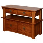 Mission Style Solid Oak Double Tier Lateral Filing Cabinet - 47