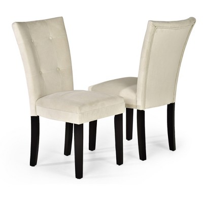 Margo Microfiber Parsons Chairs Wood/Beige (Set Of 2) - Steve Silver