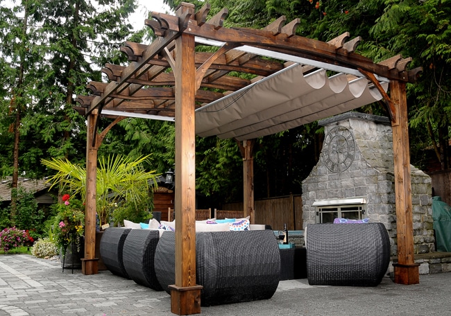 Pergola with roof | 10'x12' Arched Breeze Pergola with Retractable