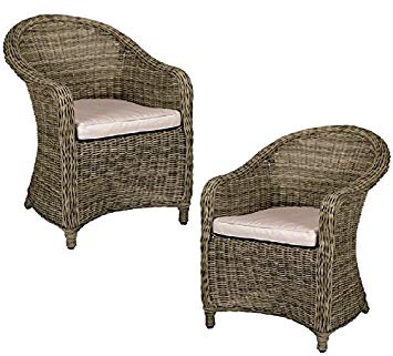 BRAND NEW CHRISTOW BROWN RATTAN CHAIRS OUTDOOR GARDEN PARTY BALCONY