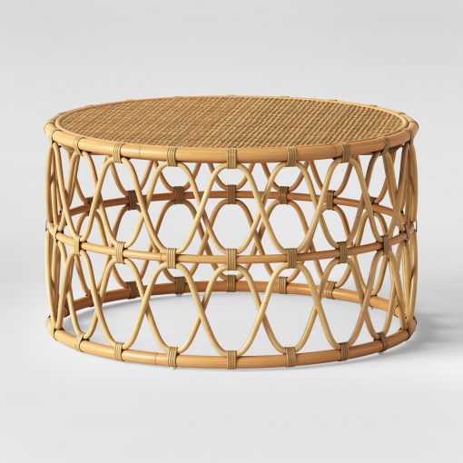 Round Rattan Coffee Table Rental | San Diego Lounge Rentals